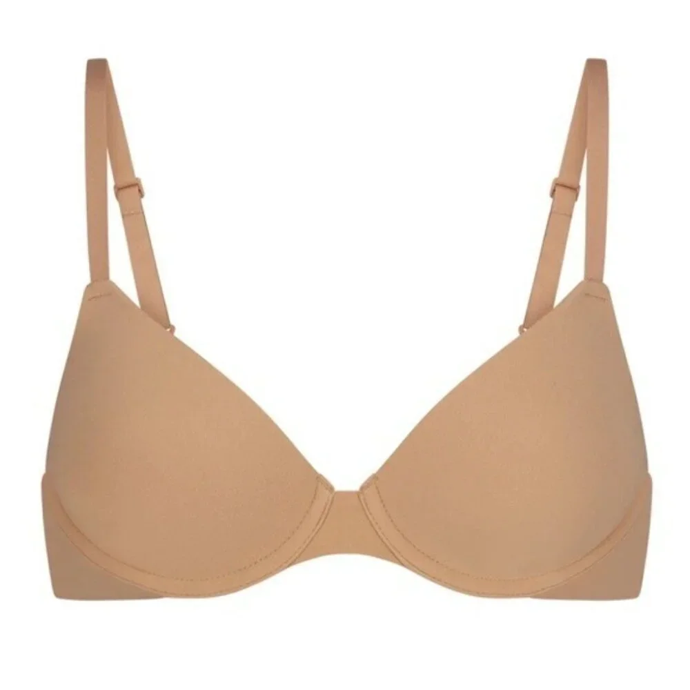 Skims 38DDD Fits everybody tshirt demi bra Ochre Tan Brown NWT